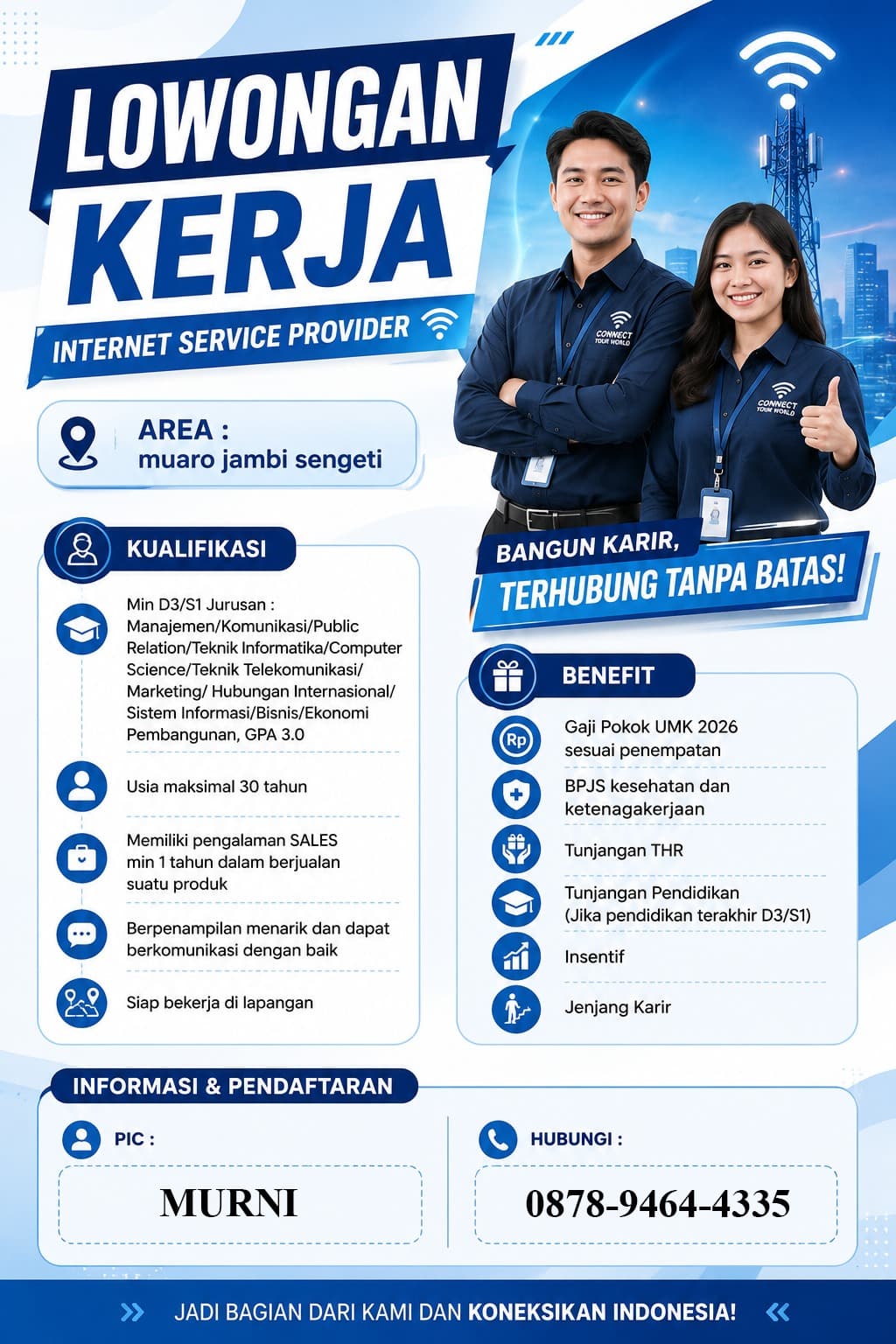 Lowongan kerja Sales Internet Service Provider - Sigma Solusi Servis